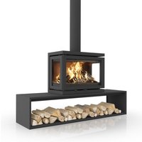 Dik Geurts Vidar Triple Medium 7.1kW Wood Burning Ecodesign Stove on Plateau Bench