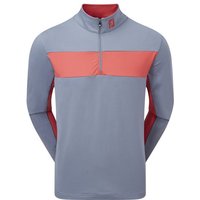 FootJoy Engineered Chest Stripe Chill-Out Pullover - Grey/Orange - Size:XL