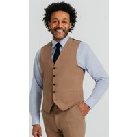 Dobell Promotion Enjoy 50% Discount on Brown Linen Twill Waistcoat