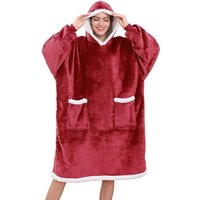 Felpa con cappuccio oversize da donna in morbido pile comoda felpa soffice con tasca frontale