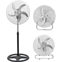 Ventilatore a Piantana 3in1 65W – Ø50 cm con 5 Pale in Alluminio, Oscillante, Installazione da Tavolo o a Muro