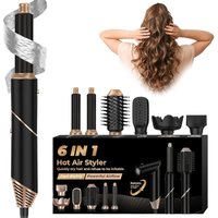 Set Asciugacapelli 6 in 1 con Spazzola ad Aria Calda e Accessori per Styling
