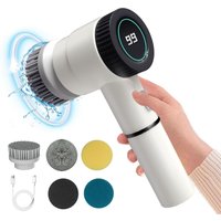 Spazzola Elettrica per Pulizia 5 in 1 – Motore Potente 3 Velocità (1600-2400 giri/min), Impermeabile IPX7, Wireless, Ricaricabile, con 5 Testine Intercambiabili