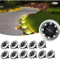 Kit 4 pz Luci Solari da Giardino a LED RGB – Montaggio a Incasso, Ricarica Solare