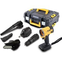 Kit 5 in 1 trapano avvitatore mini motosega soffiatore