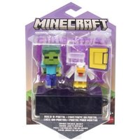 Minecraft Figuur 8cm met accessoire - HDV09 - Zombie Chicken Jockey