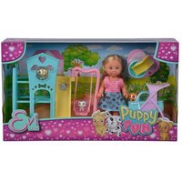 Evi Love Puppy Fun 12cm met 3 puppy's