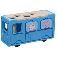 Peppa schoolbus met vormenstoof in hout