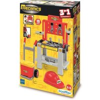 Mecanics werkbank met duiveltje en helm