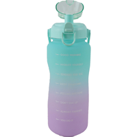Motiverende waterfles 1000ml Green/Purple