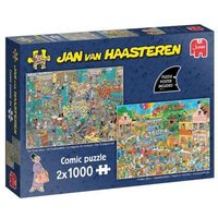 Jan van Haasteren puzzel De Muziekwinkel & Vakantie kriebels 2-in-1 1000 stukjes