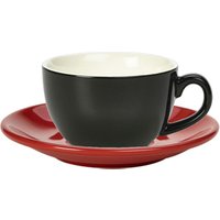 Click to view product details and reviews for Royal Genware Black Bowl Shaped Cup And Red Saucer 12oz 340ml Pack Of 6. Click to view product details and reviews for Royal Genware Black Bowl Shaped Cup And Red Saucer 12oz 340ml Pack Of 6.