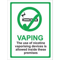 Click to view product details and reviews for Vaping Allowed Sign. Click to view product details and reviews for Vaping Allowed Sign.