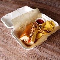 Click to view product details and reviews for Biodegradable Sugarcane Clamshell Takeaway Box 9 X 6inch Case Of 200. Click to view product details and reviews for Biodegradable Sugarcane Clamshell Takeaway Box 9 X 6inch Case Of 200.