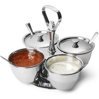 Click to view product details and reviews for 4 Bowl Stainless Steel Revolving Relish Dish Single. Click to view product details and reviews for 4 Bowl Stainless Steel Revolving Relish Dish Single.