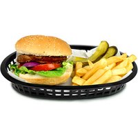 Chicago Oval Platter Basket Black 27x18x4cm (Single)