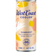 West Coast Sunburst Peach & Mango Flavoured Wine Cooler 250ml