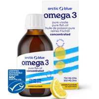Omega-3 visolie DHA & EPA geconcentreerd (Arctic Blue) 150 ml (lemon)