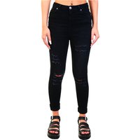 11 Degrees Black High Waisted Rip And Repair Skinny Jeans - 14S