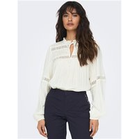 Only June Lace Top With String Detail - White / Creme - XS