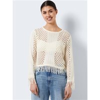 Noisy May Knitted Frill Pullover - Eggnog - XL
