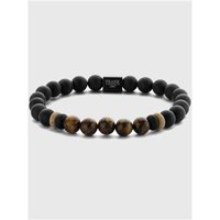 Frank1967 Natural Stone Beads Bracelet - Black / Tigers Eye - One