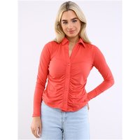 Brave Soul Charlier Ruched Shirt - Rose - S