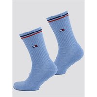 Tommy Jeans 2-Pack Ribbed Logo Socks - Light Blue Melange - 43/46