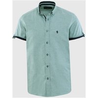 Daniel Rosso Ss Oxford Shirt - Green / Navy - XL