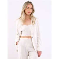 Only Pinstripe Co-Ord Blazer - Moonbeam / Black - 8
