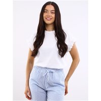 Only Iris S/S Embroidery Top - Cloud Dancer - L