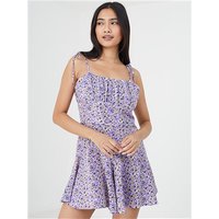 Brave Soul Floral Jojo Playsuit - Purple / Mustard - 12