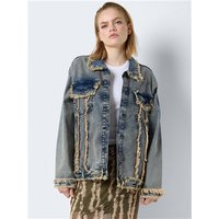 Noisy May Jenice L/S Acid Jacket - Medium Blue Denim - XL