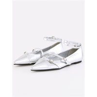 Public Desire Debutante Pointed Ballet Shoe - Silver - 4
