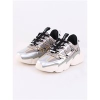 Steve Madden Womens Spectator Trainers - Pew/Gold - 3