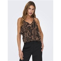Only Aida Elisa Frill Strap Top - Black - XL