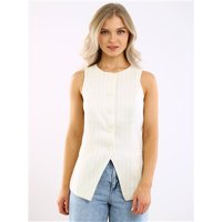 Saint Genies Pinstripe Waistcoat - Cream - XS