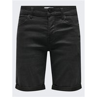 Only & Sons Ply Jog Denim Shorts - Black Denim - 3XL