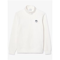Lacoste High Neck Zip-Up Print Sweatshirt - White - L
