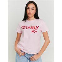 Tally Weijl Oversize T-Shirt With Print - Pink - XS