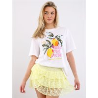 Saint Genies Lace Tiered Short Skort - Yellow - XL