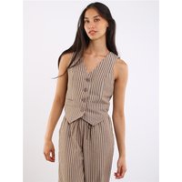 Saint Genies Pinstripe Co-Ord Waistcoat - Brown - S