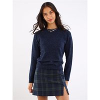 Saint Genies Print Split Mini Skirt - Green / Black Check - S