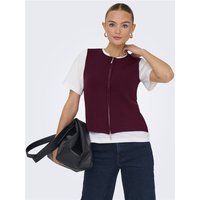 Jdy Riley Two Way Zip Vest Knit - Maroon Banner - XS