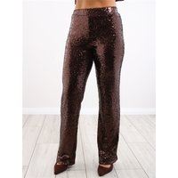 Saint Genies Wide Leg Trousers - Brown Sequin - XL