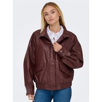 Only Julia Faux Leather Bomber - Rum Raisin - XL