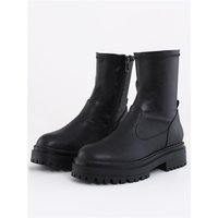 No Doubt Faux Leather Sock Ankle Boot - Black - 6