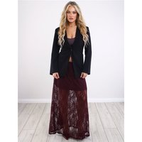 Saint Genies Long Lace Skirt - Plum - XS