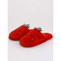 Daisy Street Strawberry Fluffy Slippers - Red - L