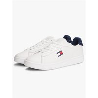 Tommy Jeans Womens Leather Archive Court Trainers - White - 37